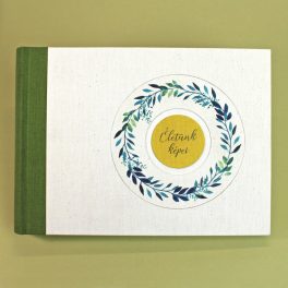 Zöld akvarell mintás fotóalbum