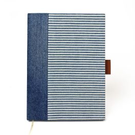 Fehér - farmer csíkos sima notesz