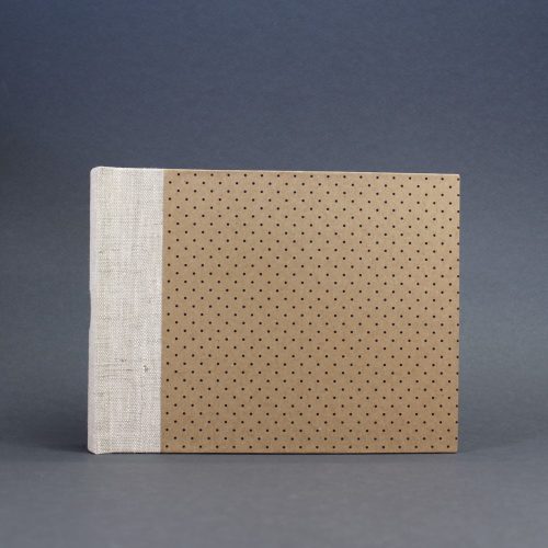 21x17 cm - 30 lap - ECO - natúr len - apró pöttyös fotóalbum 