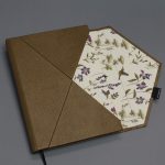 A/5 zöldesbarna - levendula virágmintás boríték napló cserélhető belívvel 