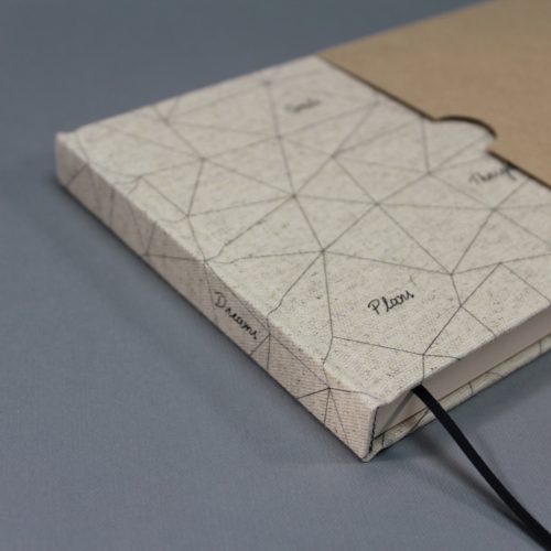 15x15 cm - 160 oldal - SIMA notesz védőtokkal - REGULAR - natúr - hálómintás