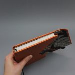 A/5 rozsdanarancs - fekete virágmintás boríték napló cserélhető belívvel 