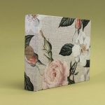 Natúr-zöld-korall virágmintás fotóalbum-22x17 cm