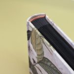 Natúr-zöld-korall virágmintás lenvászon fotóalbum