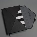 A/5 fekete -fehér csíkos - szürke boríték napló cserélhető belívvel 