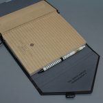 A/5 fekete -fehér csíkos - szürke boríték napló cserélhető belívvel 