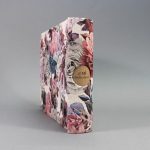 Natúr-kék-pink lenvászon fotóalbum - 22x17 cm