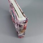 Natúr-kék-pink lenvászon fotóalbum - 22x17 cm