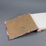 Natúr-kék-pink lenvászon fotóalbum - 22x17 cm