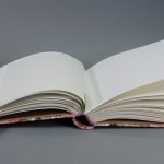 Natúr-kék-pink lenvászon fotóalbum - 22x17 cm