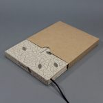 Natúr vászon napló tokkal - levélmintás