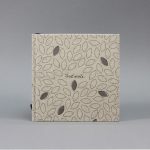 Natúr vászon napló tokkal - levélmintás