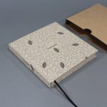 Natúr vászon napló tokkal - levélmintás