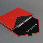 A/5 piros - fekete -fehér pöttyös - boríték napló cserélhető belívvel 