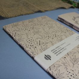 ECO sima füzet - natúrbarna virágmintás