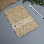 ECO sima füzet - natúrbarna virágmintás