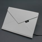 A/5 fehér - kék - fehér csíkos boríték napló cserélhető belívvel 