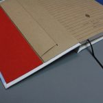 A/5 fehér - kék - fehér csíkos boríték napló cserélhető belívvel 