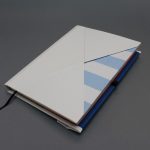 A/5 fehér - kék - fehér csíkos boríték napló cserélhető belívvel 