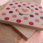 ECO natúr - pink - lila nagy pöttyös napló / vendégkönyv védőtokkal