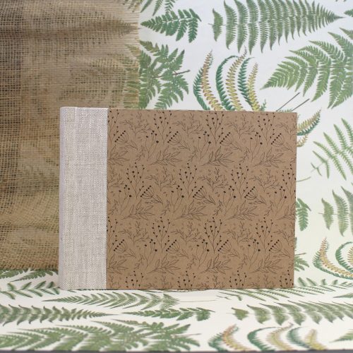 21x17 cm - 30 lap - ECO - natúr len - virágmintás fotóalbum 