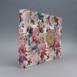 Natúr-kék-pink lenvászon fotóalbum