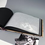 Natúr-kék-pink lenvászon fotóalbum