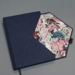 A/5 sötétkék - rózsaszín - szürke - kék virágmintás boríték napló cserélhető belívvel 