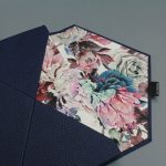 A/5 sötétkék - rózsaszín - szürke - kék virágmintás boríték napló cserélhető belívvel 