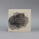 Natúr vászon napló tokkal - szürke akvarell