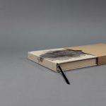 Natúr vászon napló tokkal - szürke akvarell