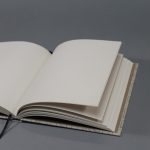 Natúr vászon napló tokkal - szürke akvarell