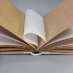 Natúr-csíkos len - feliratos fotóalbum - 22x17 cm