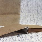 Natúr-csíkos len - feliratos fotóalbum - 22x17 cm