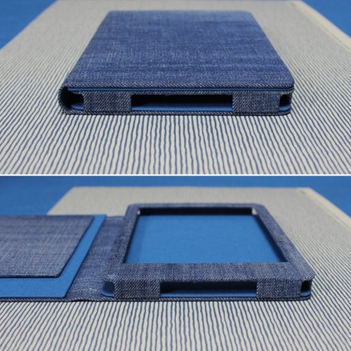 Egyedi e-book olvasó tok - 01 - műbőr és vászon - választható színekkel (3)