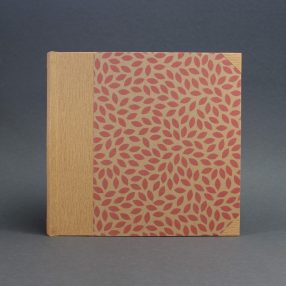   25x25 cm - 30 lap - ECO - natúr - pink levélmintás fotóalbum 