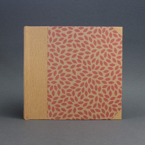 25x25 cm - 30 lap - ECO - natúr - pink levélmintás fotóalbum 