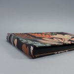 Fekete-narancs levélmintás vászon fotóalbum