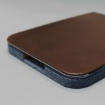 Egyedi e-book olvasó tok - 04 - farmer - vászon - valódi bőr