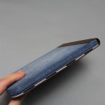 Egyedi e-book olvasó tok - 04 - farmer - vászon - valódi bőr