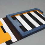 Egyedi e-book olvasó tok - 04 - farmer - vászon - valódi bőr