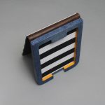 Egyedi e-book olvasó tok - 04 - farmer - vászon - valódi bőr