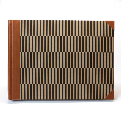 33x25 cm - 30 lap - ECO - fekete csíkos - barna fotóalbum 